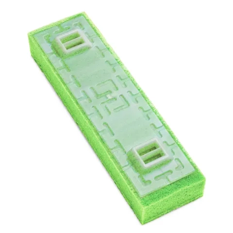 Sponge mop head with plastic backing